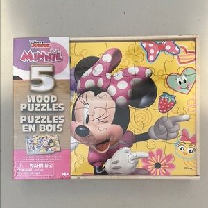 Disney Minnie Mouse 5 Wood Puzzles